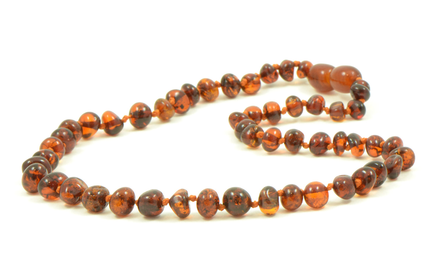 Teething necklace Cognac