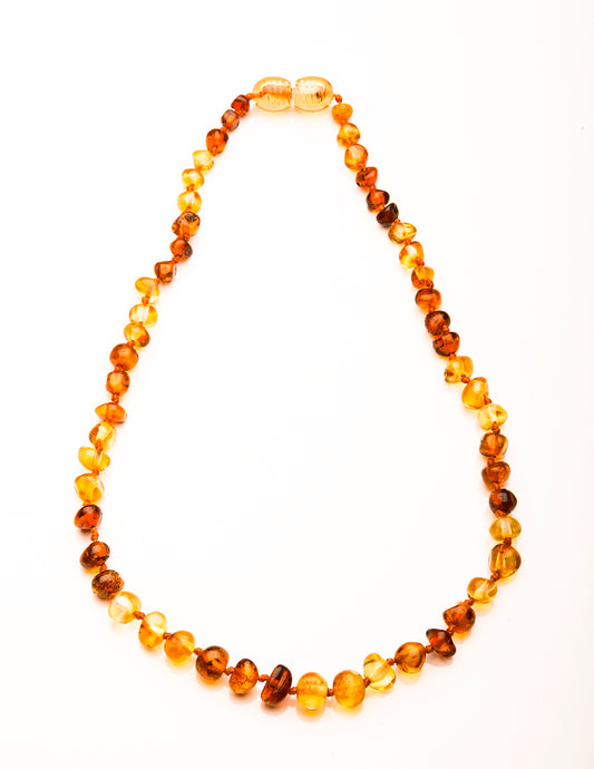 Teething necklace Lemon -Cognac 3