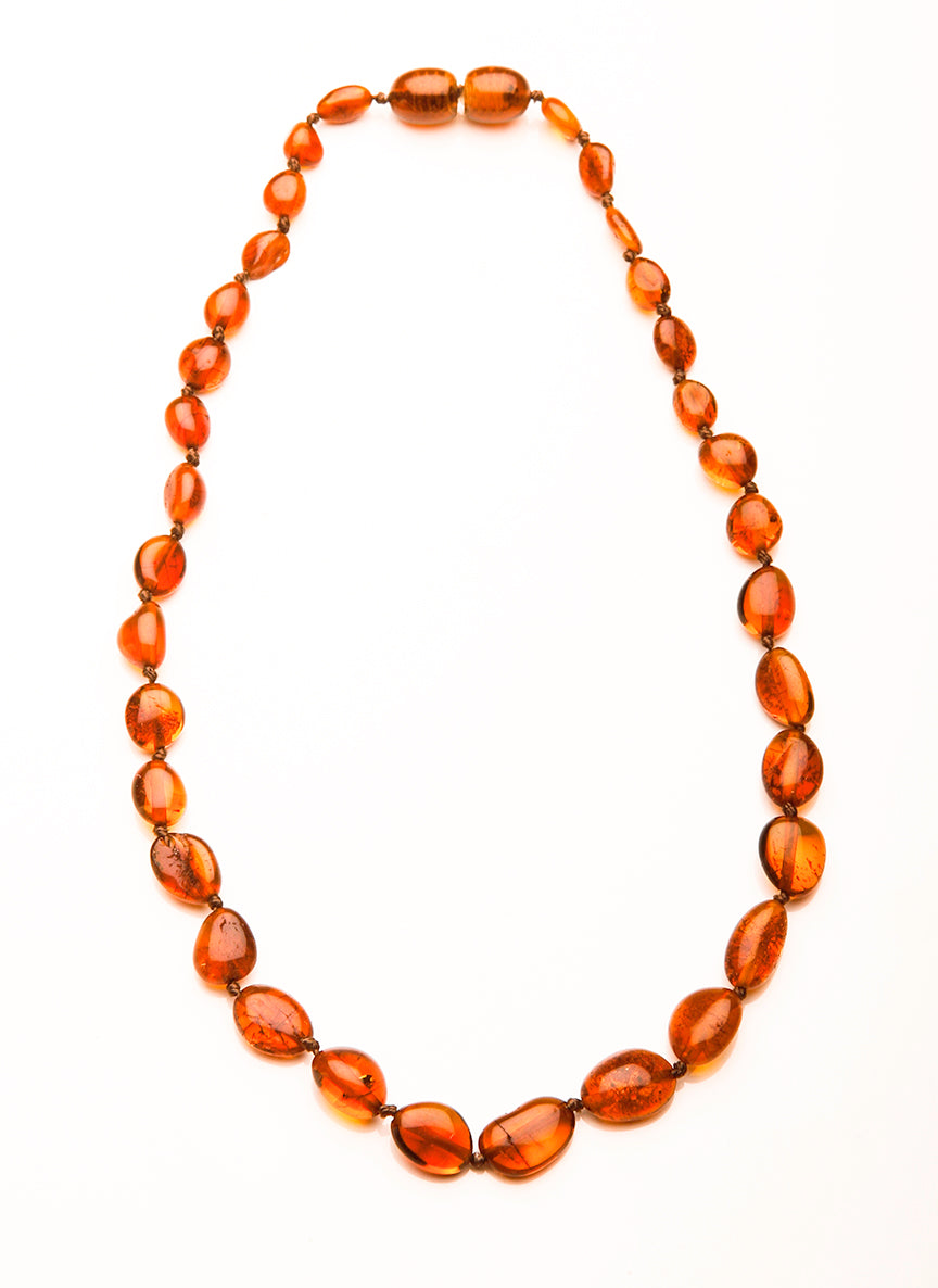 Teething necklace Cognac Bean