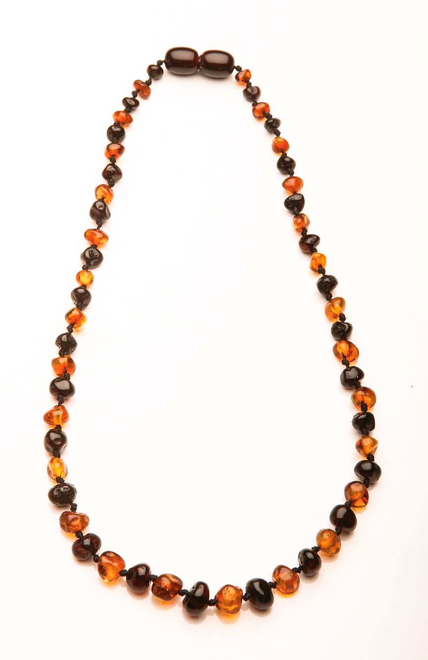 Teething necklace Cherry Cognac