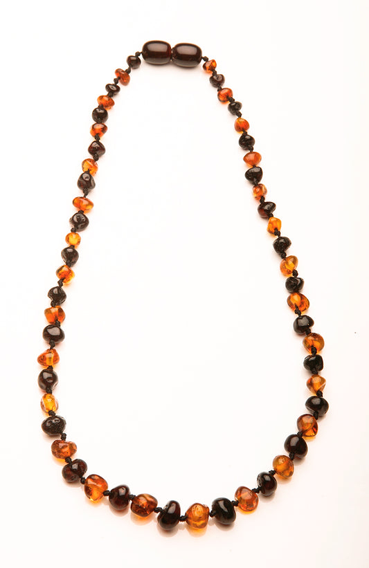 Teething necklace Cherry Cognac